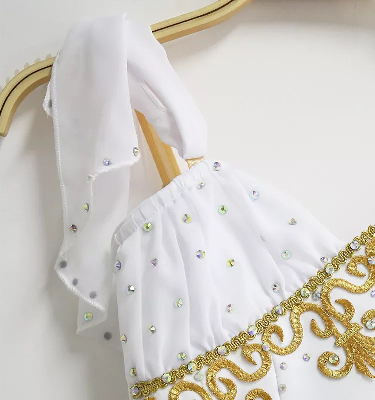 White and Gold Talisman - Dancewear by Patricia